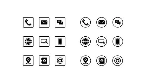 Communication Icons for User Interfaces Stock-Illustration