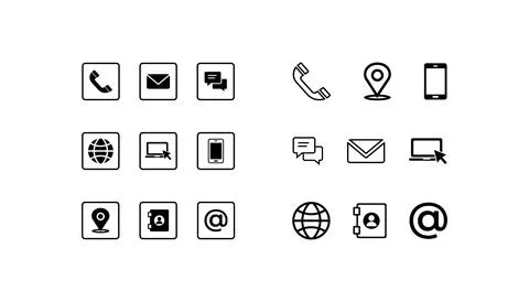 Communication Icons for User Interfaces Illustrazione stock