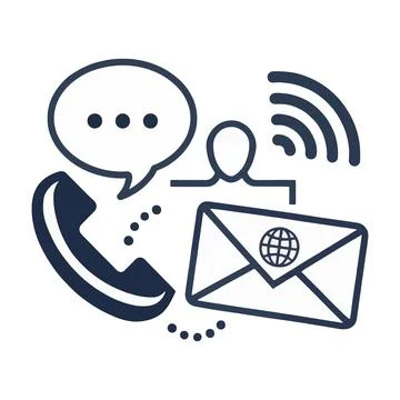 Communication Icons in Vector Silhouette Stock Illustration