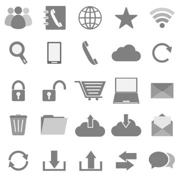 Communication icons on white background Stock Illustration
