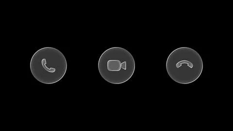 Communication Interface Buttons with Translucent Glass Effect 库存插图