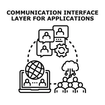 Communication interface layer for modern applications technology イラスト素材