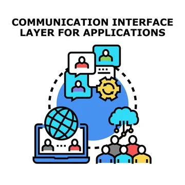 Communication interface layer for modern applications technology Stock Illustration