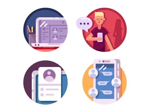 Communication internet icons Stock Illustration