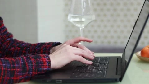 Communication on the Internet. Type text on the keyboard Stock Footage 169478787