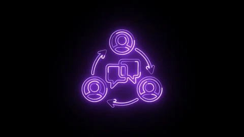 Communication Isolated on Black Background Neon Connection Message Animation Video stock 328105879