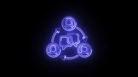 Communication Isolated on Black Background Neon Connection Message Animation Stock Footage 328105887
