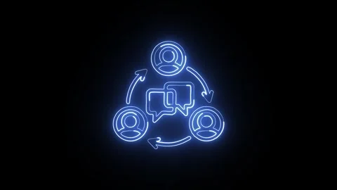 Communication Isolated on Black Background Neon Connection Message Animation Stock Footage 328105896