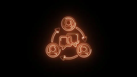 Communication Isolated on Black Background Neon Connection Message Animation Stock-Footage 328105918