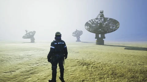 Communication kicks off as distant arrays establish stable connection Stock-Footage 340666544