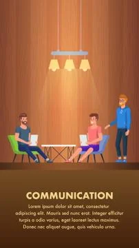 Communication Landing Flat. Creative Environment Stock Illustration