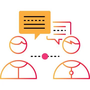 Communication line icon vector people chat bubble Stock Illustration