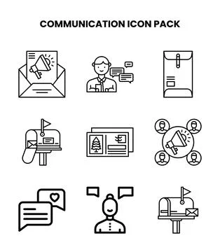 Communication Line Scalable Icons Pack Illustrazione stock