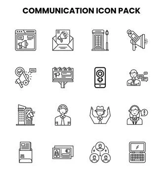 Communication Line Scalable Icons Pack Ilustración de archivo