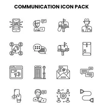 Communication Line Scalable Icons Pack Stock Illustration