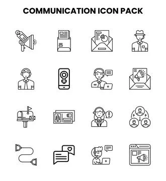 Communication Line UI Icons Pack Stock-Illustration