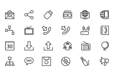 Communication Line Vector Icons Stock Illustration