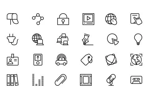 Communication Line Vector Icons Pack Illustrazione stock