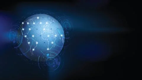 Communication link global network connection futuristic Stock Illustration