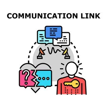 Communication link problem solving and solution finding イラスト素材