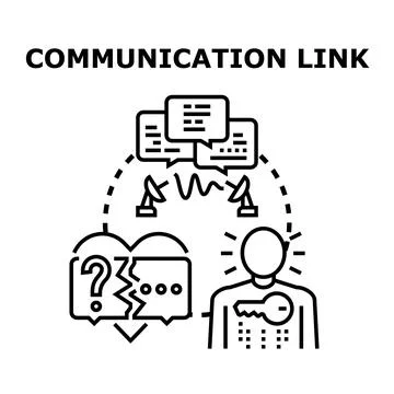 Communication link problem solving and solution finding Stock Illustration