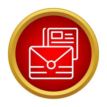Communication mail message envelope icon receiving correspondence Stock Illustration