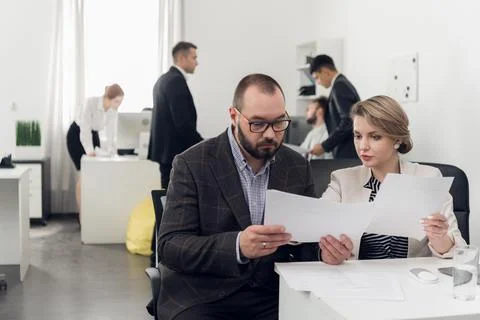 Communication for making a deal with a client of a financial company in the Stock Photos