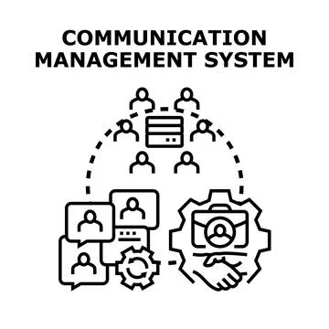 Communication management system icon vector concept Stock Illustration