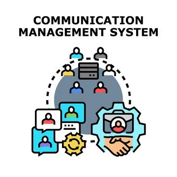 Communication management system icon vector concept Stock Illustration