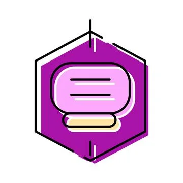 Communication message chat bubble icon in hexagon Stock Illustration