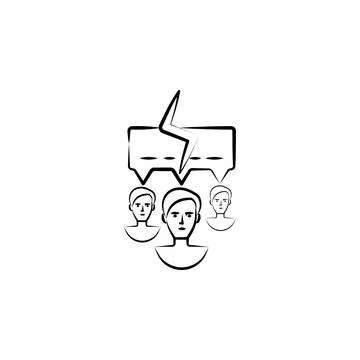 Communication, message hand drawn icon. Outline symbol design from business set Stock Illustration
