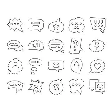 Communication message speech thought bubbles chatting icons Stock Illustration