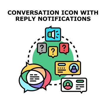 Communication messages and reply notifications concept vector Stock Illustration