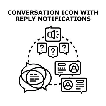 Communication messages and reply notifications concept vector Illustrazione stock