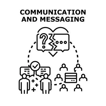 Communication messaging exchange and team discussion concept Stock Illustration