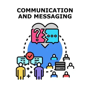 Communication messaging exchange and team discussion concept Stock Illustration