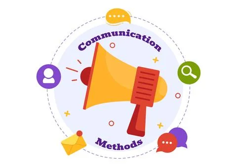 Communication Methods Vector Illustration with Team Referral Marketing, Pro.. 스톡 일러스트