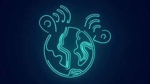 Communication Network across Earth GPS Internet and technology animation Stock Footage 241162590