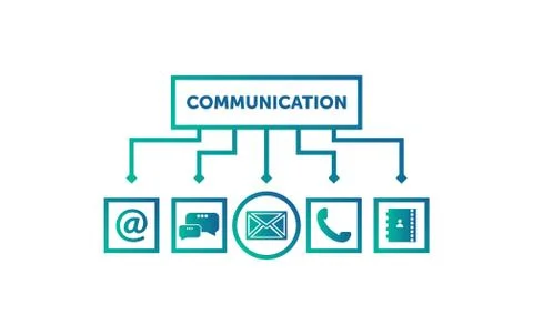 Communication network and home template, communication mobile, computer and home Stock Illustration