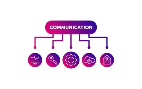 Communication network and home template, communication mobile, computer and home Stock Illustration