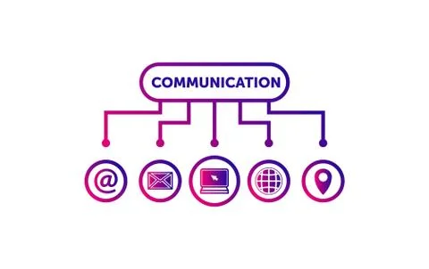Communication network and home template, communication mobile, computer and home Stock Illustration