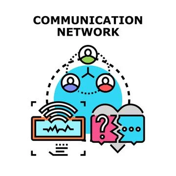 Communication network and social connection problems concept Stock Illustration