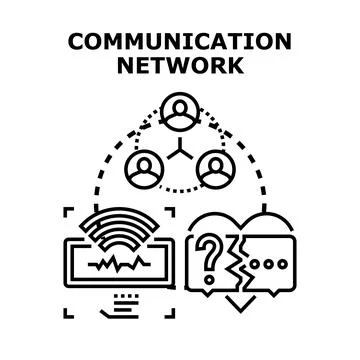 Communication network and social connection problems concept Stock Illustration