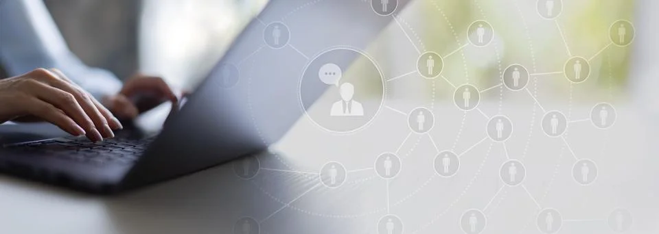 Communication Network and User Interaction for Business Collaboration and S.. Stock Photos