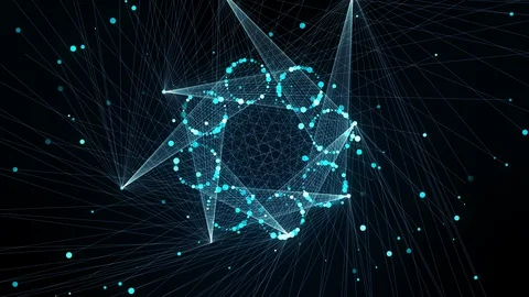 Communication network concept in cyberspace. Abstract background. Stock-Footage 127761538