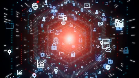 Communication network concept in cyberspace. Abstract background. Stock Footage 130094278