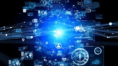 Communication network concept in cyberspace. Abstract background. Stock Footage 130094447