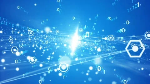 Communication network concept in cyberspace. Abstract background. Stock Footage 132466241