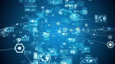 Communication network concept in cyberspace. Abstract background. Stock Footage 132466249