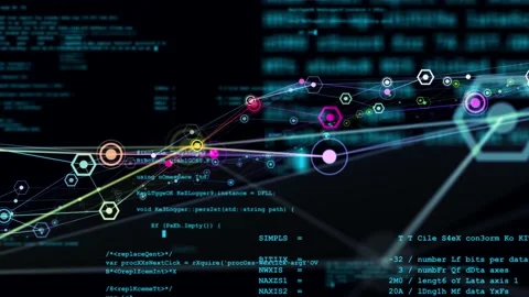 Communication network concept in cyberspace. Abstract background animation. Stock Footage 133556733